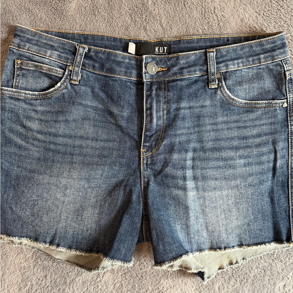 KUT Gidget Fray Denim Shorts